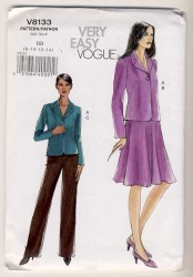 8133 SO EZ VOGUE UNLINED JACKET,FLARE SKIRT,PANTS PATTERN 16-22
